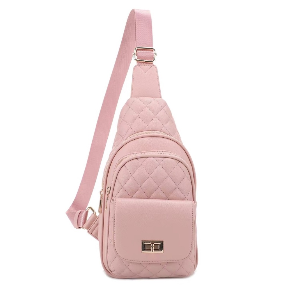 NWT SUGU Emma Diamond Quilted Triple Compartment Crossbody Sling Bag